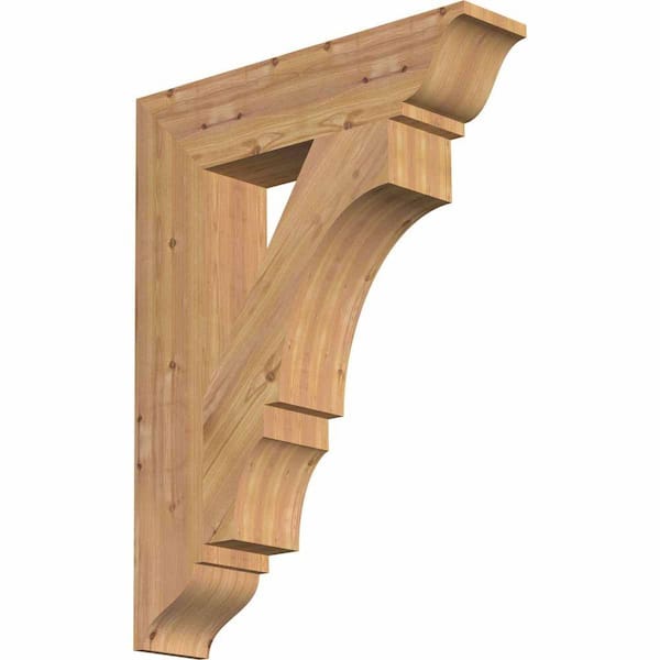 Ekena Millwork 5.5 in. x 34 in. x 26 in. Western Red Cedar Balboa Traditional Smooth Bracket