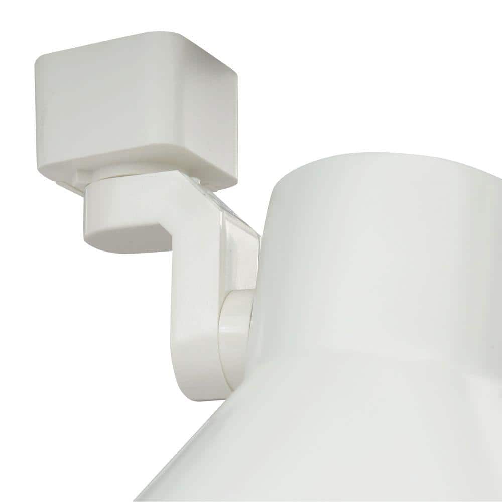 White Flared Step Track Lighting Head with Adjustable Aim