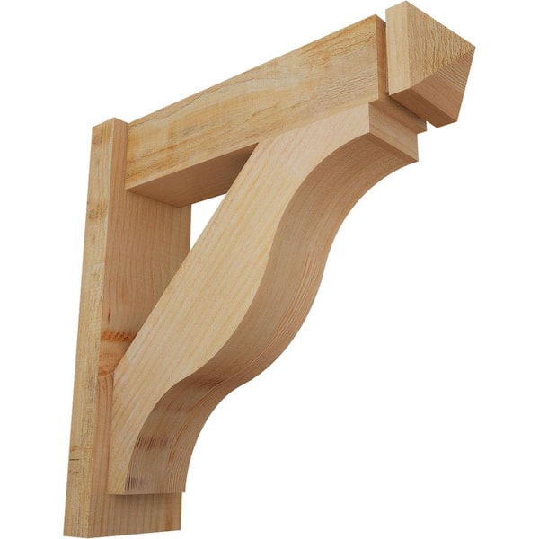 Ekena Millwork 6 in. x 22 in. x 22 in. Douglas Fir Fuston Arts and Crafts Rough Sawn Outlooker