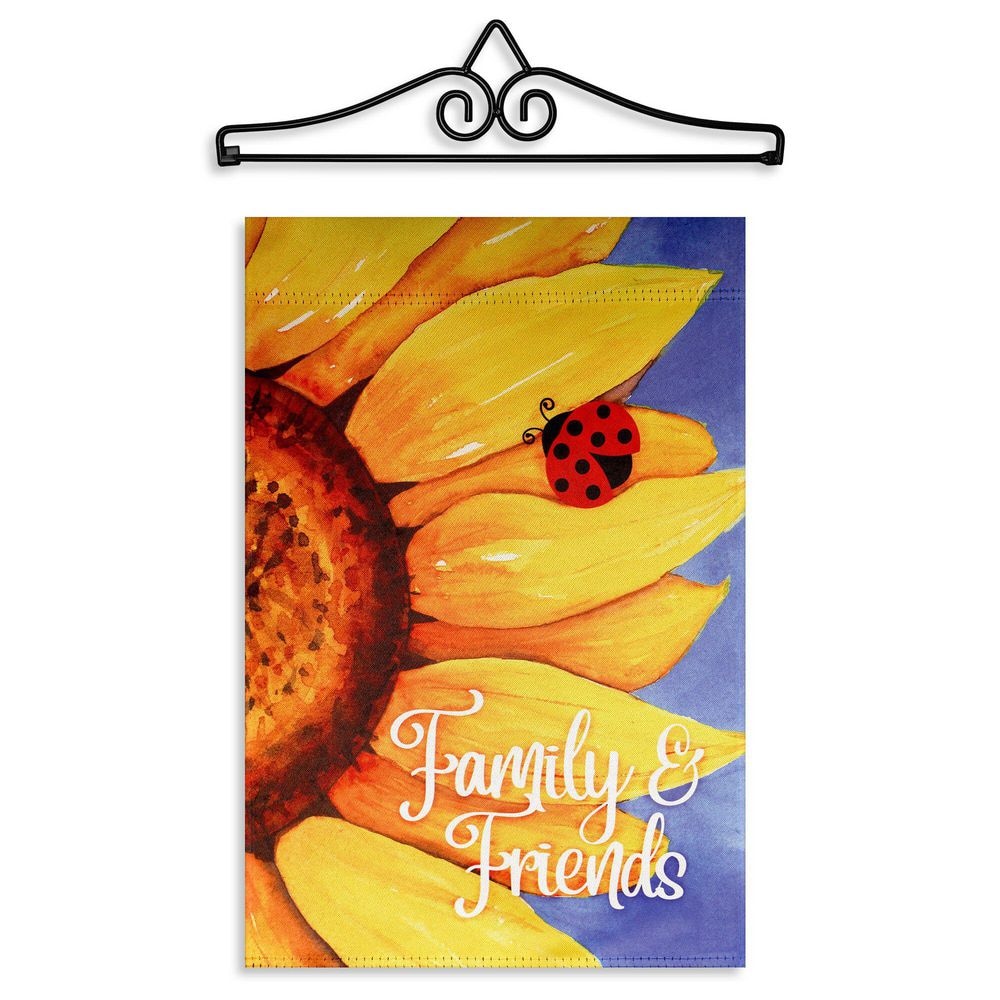 1 ft. x 1.5 ft. Polyester Family Friends Sunflowers 2-Sided Garden Flag with 1.2 ft. Black Iron Hanger price history on PriceWatchPro