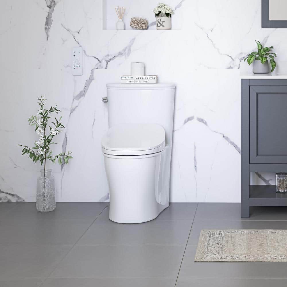 Volta White Elongated Dual Flush Smart Toilet with Bidet