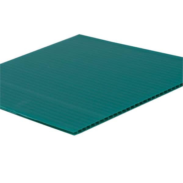 Unbranded 48 in. x 96 in. x 0.157 in. Green Corrugated Plastic Sheet (10-Pack)
