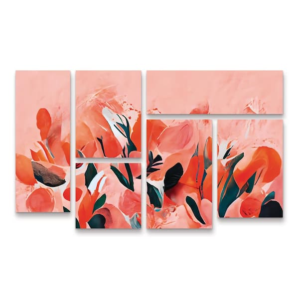 Unbranded Trademark Fine Art Tree Child Wild Tulips 6-Piece Panel Set Unframed Photography Wall Art 28 in. x 47 in.