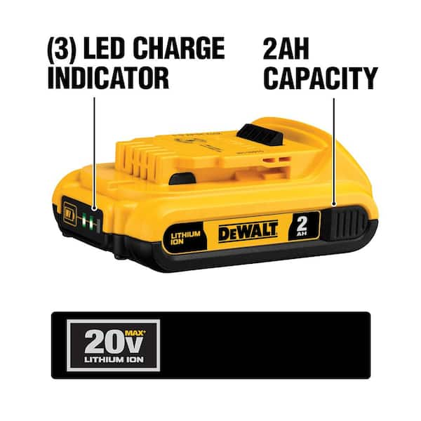 DEWALT 20V MAX Compact Lithium Ion 2.0Ah Battery 5 Pack DCB203 5