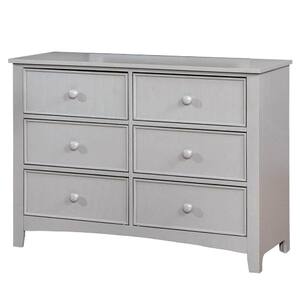 Omnus 6-Drawer Gray Dresser 34.5 in. H x 48 in. W x 17.125 in. D