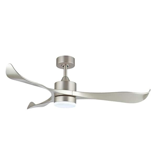 WINGBO 52 in. Modern Ceiling Fan with Lights and Remote Brushed