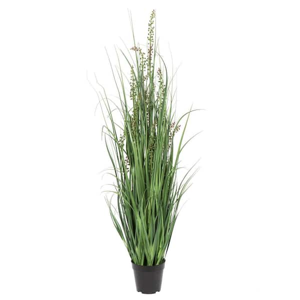 48 in. PVC Green Artificial potted Sheep's Grass and Plastic Grass