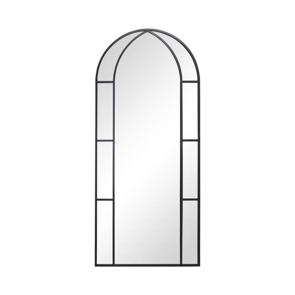 NEUTYPE 31 in. W x 71 in. H Modern Oversize Arch Metal Framed Black