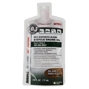 2.6 oz. Synthetic Blend 2-Cycle Engine Oil for all 50:1 Mixtures with Fuel Stabilizer