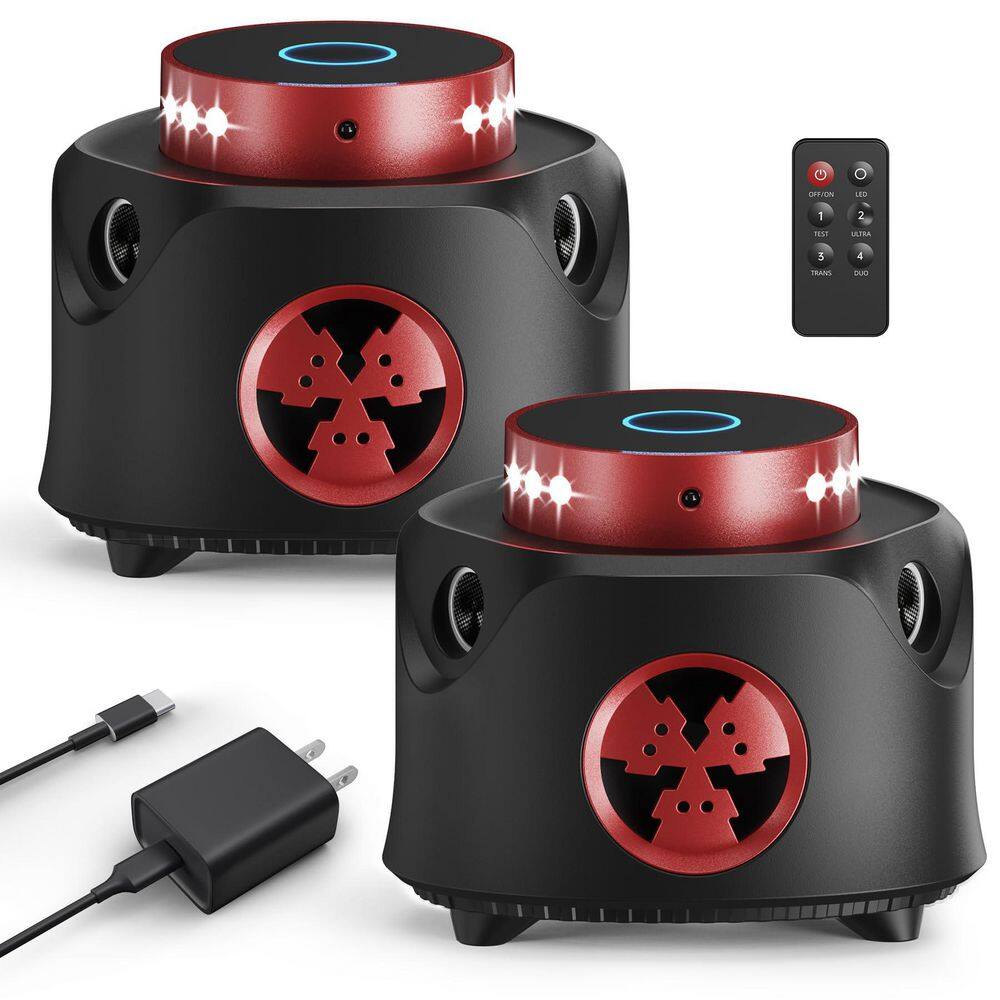 2-Pack 360° Ultrasonic Mouse Repellent, Uses Multiple Ultrasonic Frequencies to Repel Mice and other Rodents, No Poisons