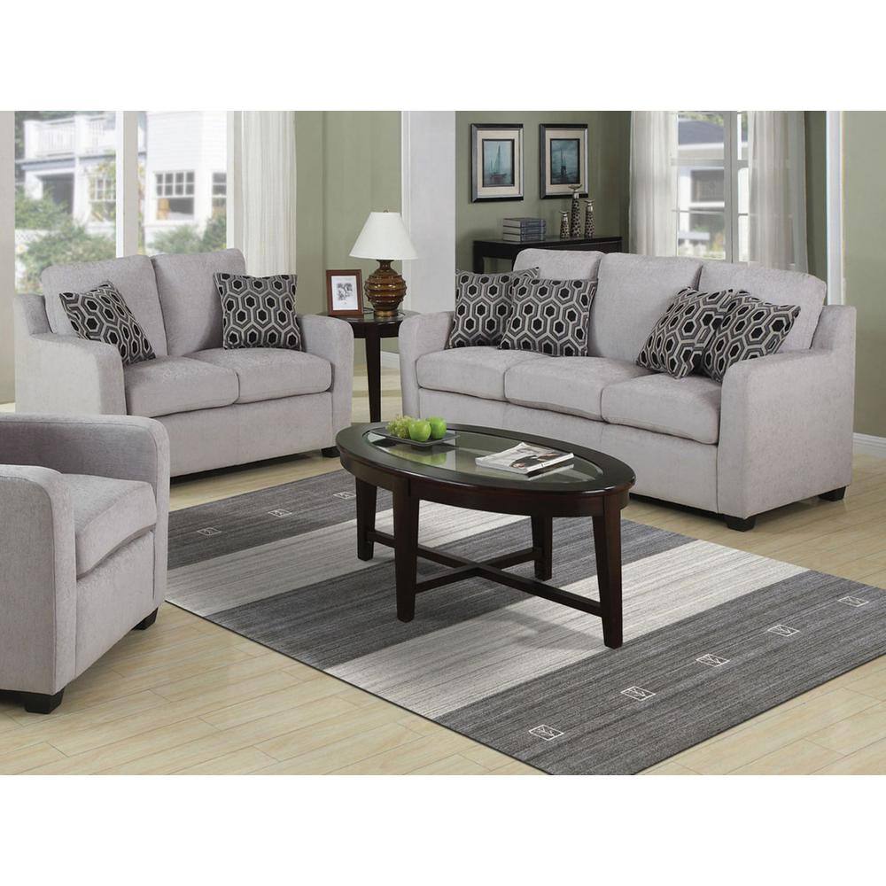 Handmade Gray Stripe Wool and Viscose Area Rug