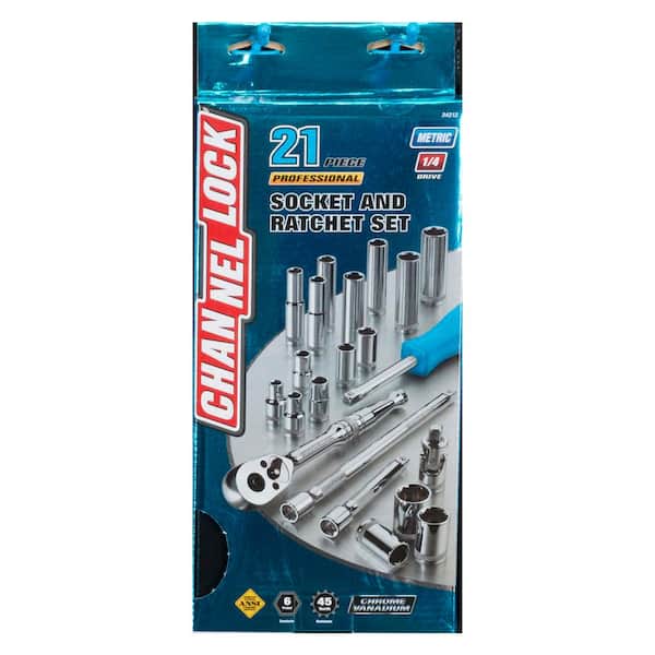Channellock 1/4 in. Drive Metric Socket Set (21-Piece) 34212 - The