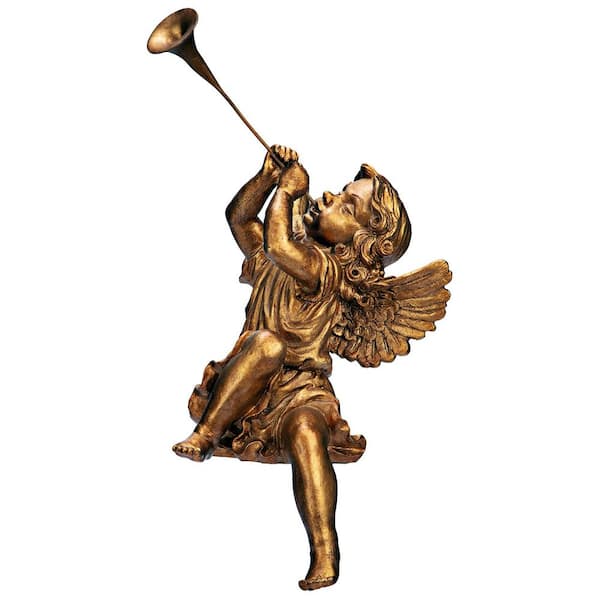 Design Toscano 13.5 in. H Trumpeting Angels of St. Peters Square Girl Angel Statue