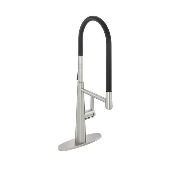 Single Handle Standard Kitchen Faucet in Brushed Nickel