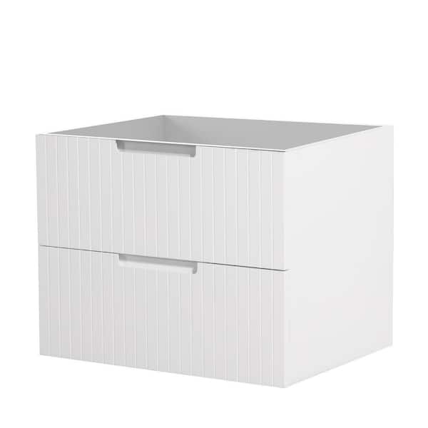 Tileon 23 in. Floating MDF Bath Vanity Cabinet without Top, Bathroom Storage Cabinet with 2 Drawers in White