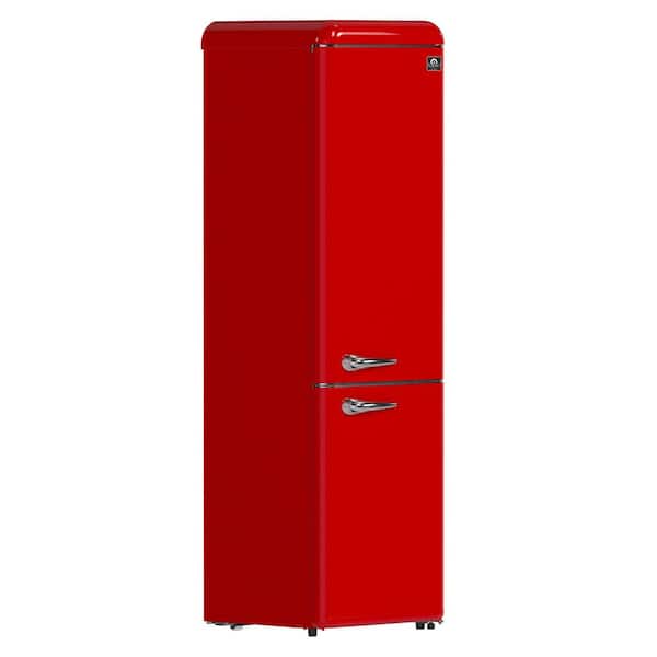 Forno Storico 22 in. Retro Bottom Freezer Fridge in Red, 9 cu. Ft