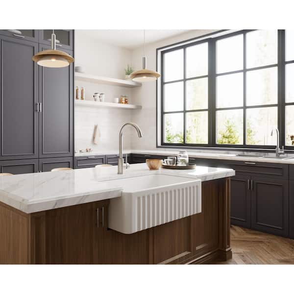 ANGELSEY Single-Handle High-Arc Kitchen Faucet with 360° Spout Swivel in Brushed Nickel