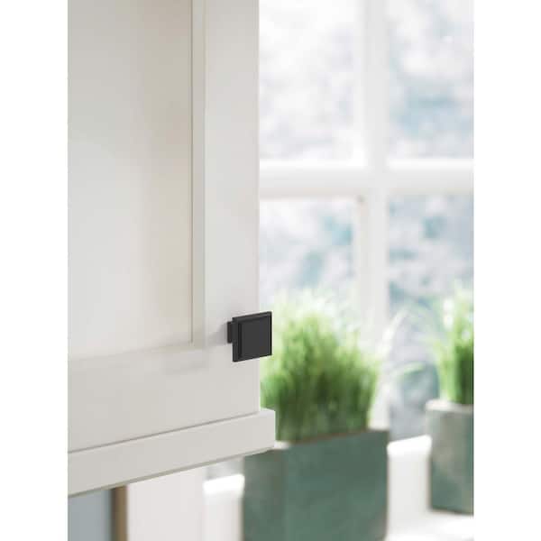 Carrington 1-1/4 in (32mm) Matte Black Square Cabinet Knob