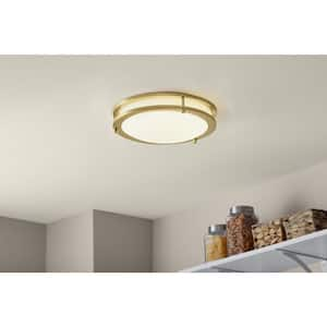 Flaxmere 12 in. Modern Brushed Gold 3 CCT Integrated LED Flush Mount for Kitchens or Bedrooms