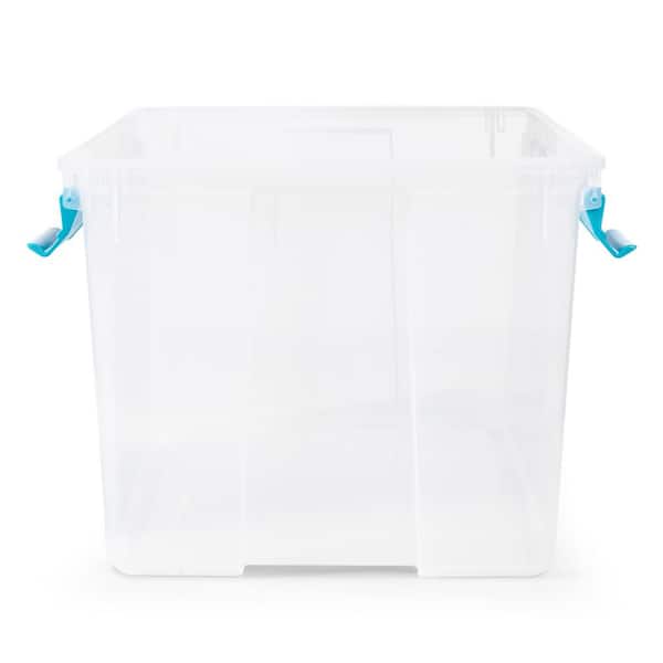 Sterilite Large Clear Plastic Stackable Storage Bin w/ Clear Latch Lid, 24  Pack, 24pk - Baker's