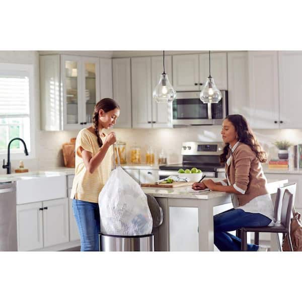 13 Gallon Flex White Drawstring Tall Kitchen Trash Bags with 10% PCR (150-Count)