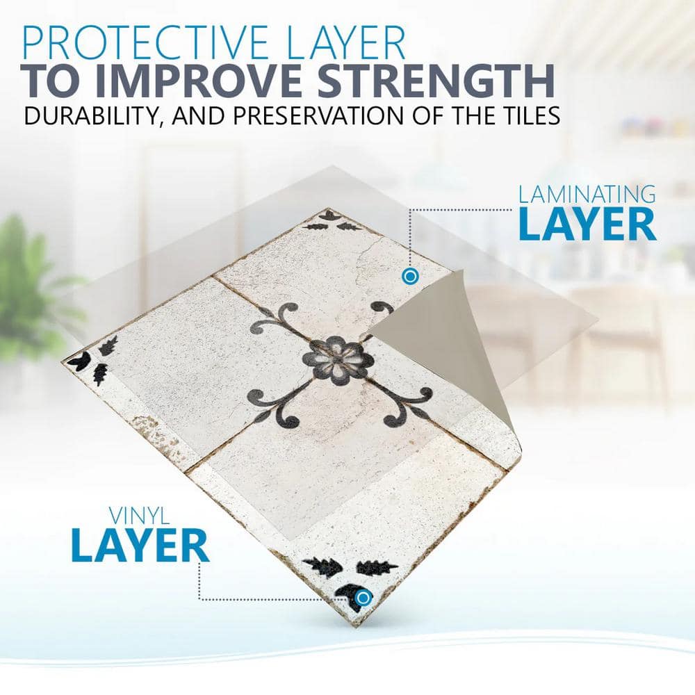 12x12-inch Silver Vinyl Peel and Stick Wall Tiles