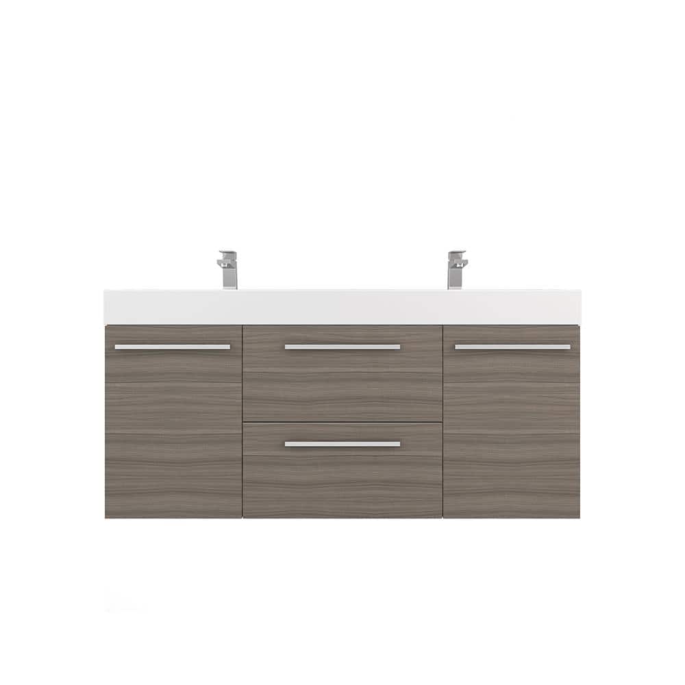 Ripley 54 in. W x 19 in. D x 26 in. H Vanity in Gray with Acrylic Vanity To
