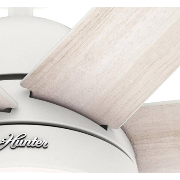 Hunter - Hunter 70 in. Phenomenon Wi-Fi ENERGY STAR Matte White Smart Ceiling Fan with LED Light Kit and Wall Control