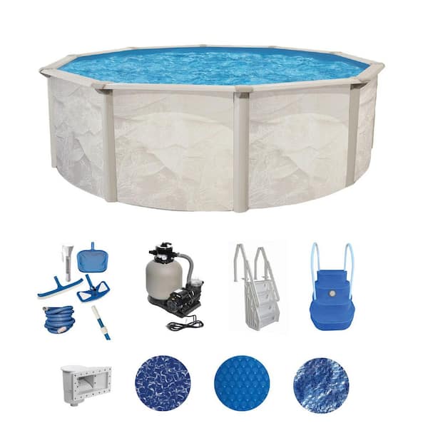 Independence 15 ft. Round 52 in. Deep Hard Sided Above Ground Deluxe Pool Package