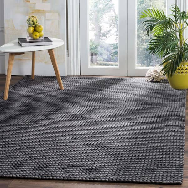 Natura Gray/Black 6 ft. x 6 ft. Square Solid Area Rug