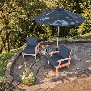 Montlake Heather Indigo Blue 21 in. W x 19 in. D x 5 in. T Outdoor Lounge Chair Cushion