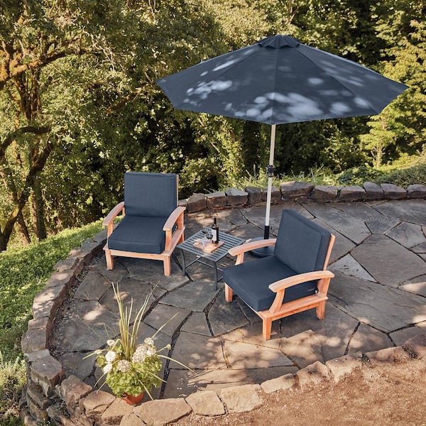 Montlake Heather Indigo Blue 23 in. W x 23 in. D x 5 in. T Outdoor Lounge Chair Cushion