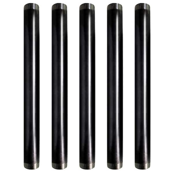 The Plumber's Choice 1/2 in. x 30 in. Black Steel Pipe (5-Pack)