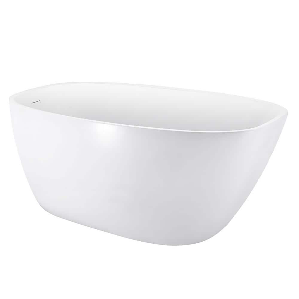 Contemporary 59.06 in. x 29.53 in. Soaking Bathtub with Right Drain in Whit