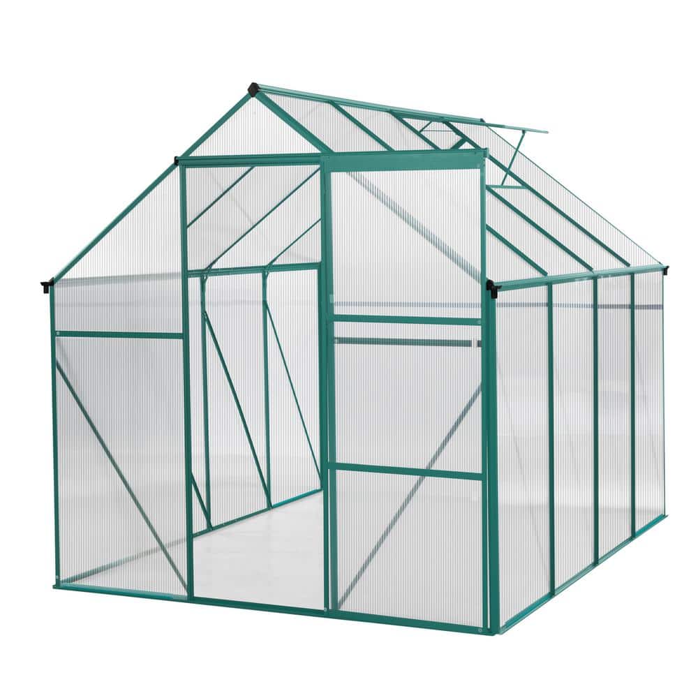 74 in. W x 98 in. D x 76 in. H Polycarbonate Greenhouse with Aluminum Frame