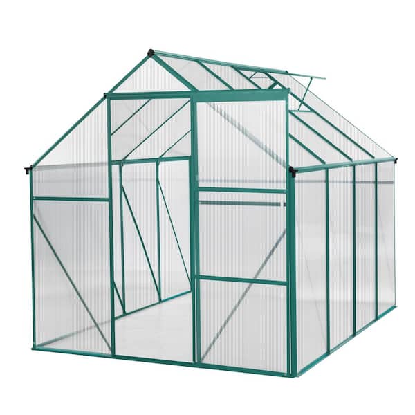 Unbranded 74 in. W x 98 in. D x 76 in. H Polycarbonate Greenhouse with Aluminum Frame and Polycarbonate Sheets in All Seasons