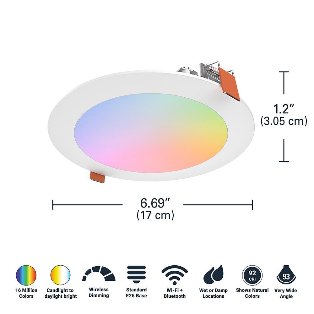 6-Inch Smart LED Downlight with Wi-Fi Control
