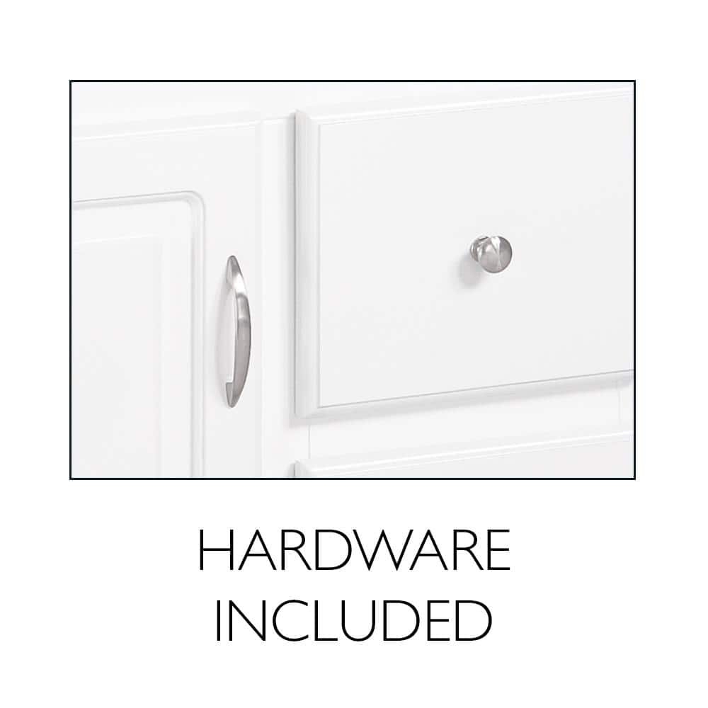Wyndham 48-Inch Semi-Gloss White MDF Freestanding Bathroom Vanity