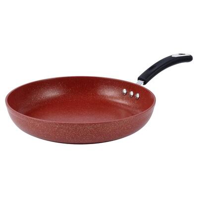 Stone Earth 12 in. Aluminum Ceramic Nonstick Frying Pan in Red Clay