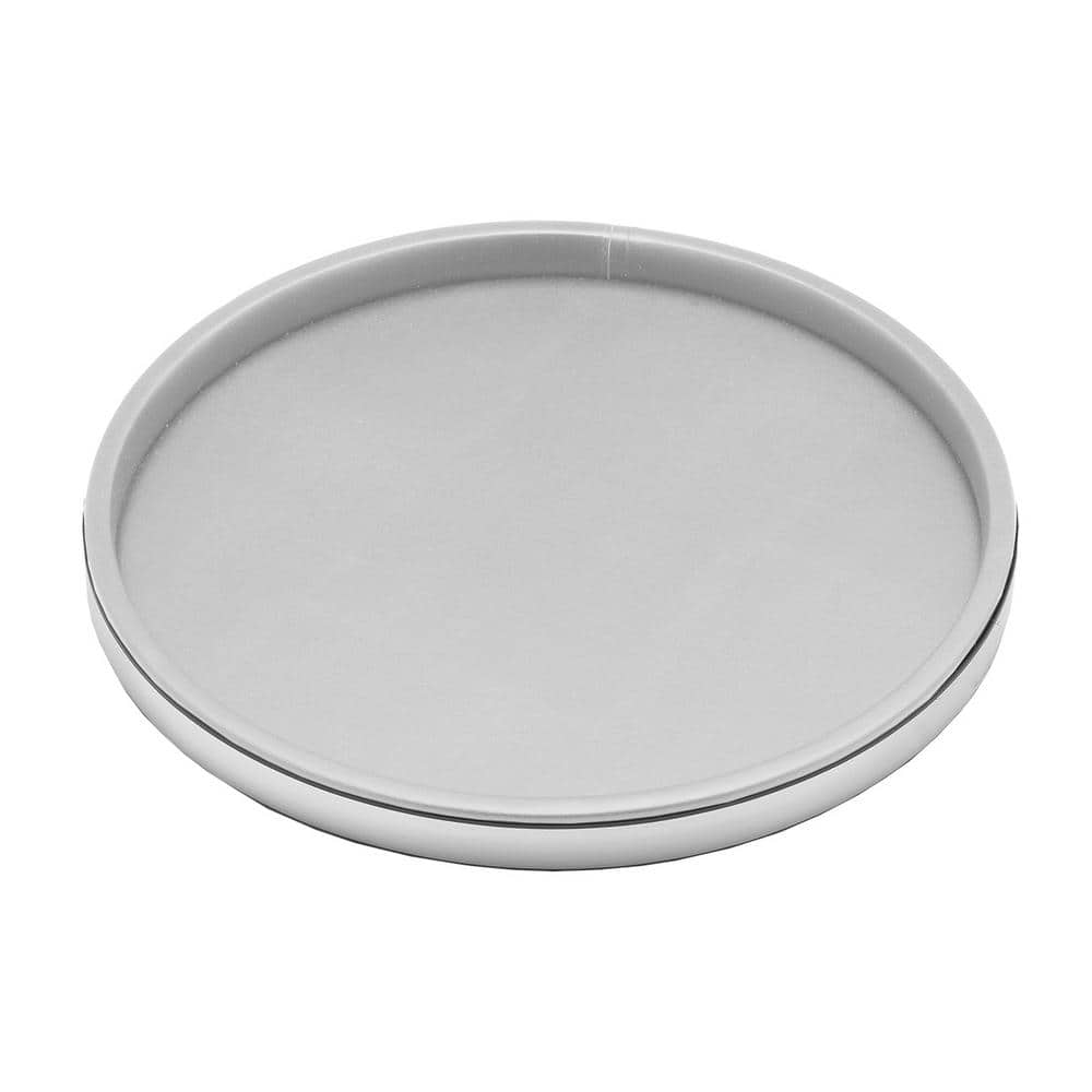 Kraftware Sophisticates 14 in. Round Serving Tray in White and Brushed Chrome