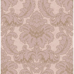 Windsor Pink Damask Strippable Non-Woven Paper Wallpaper