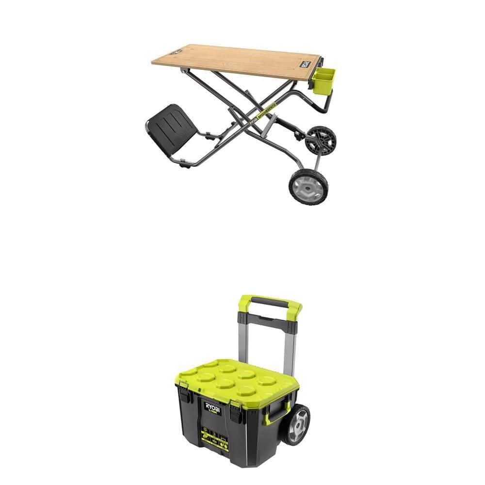 RYOBI SPEED BENCH Mobile Workstation and LINK Rolling Tool Box