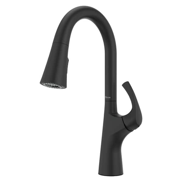 Talega Single Handle Pull Down Sprayer Kitchen Faucet in Matte Black