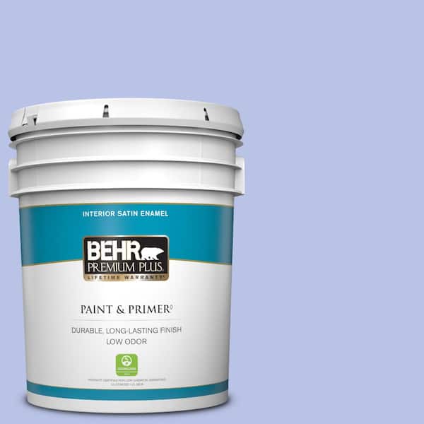 BEHR PREMIUM PLUS 5 gal. #P540-3 Canterbury Bells Satin Enamel Low Odor Interior Paint & Primer