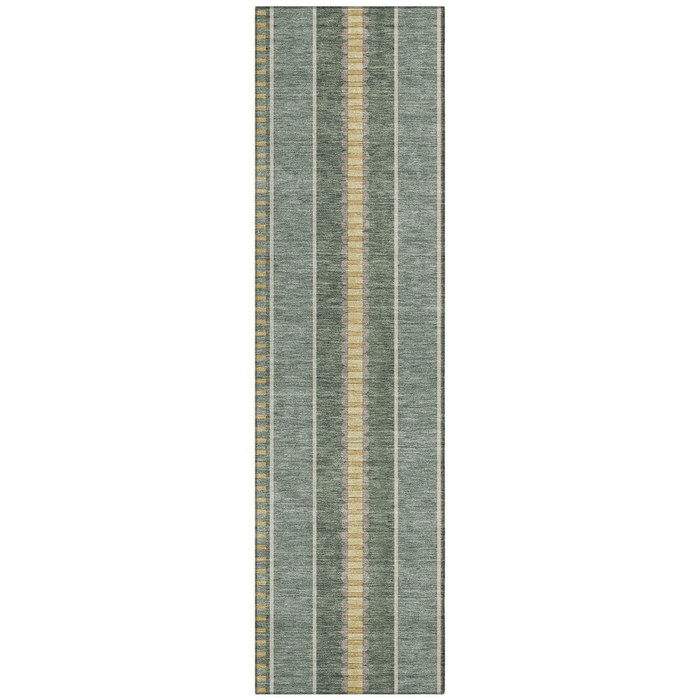 Chantille Machine Washable Indoor/Outdoor Abstract ACN2681 Basil 2 ft. x 7 ft. Runner Rug price history on PriceWatchPro