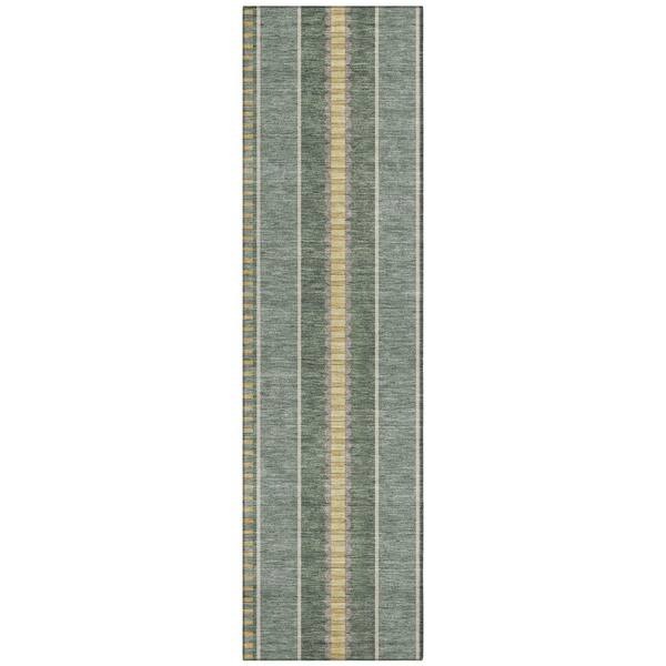 Chantille Machine Washable Indoor/Outdoor Abstract ACN2681 Basil 2 ft. x 7 ft. Runner Rug
