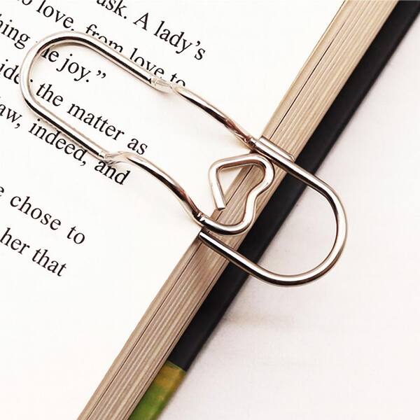 Afoxsos 12-Pack Jumbo Heart Metal Pen Holder Clips Silver Office