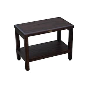 Classic 24 in. Teak Shower Bench with Shelf