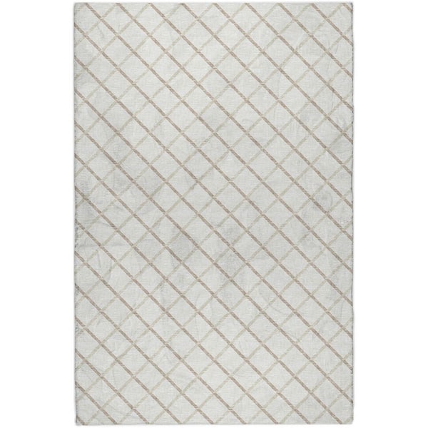 Dream Shag Premium Machine Washable Abstract ADS140 Ivory 5 ft. x 7 ft. 6 in. Area Rug