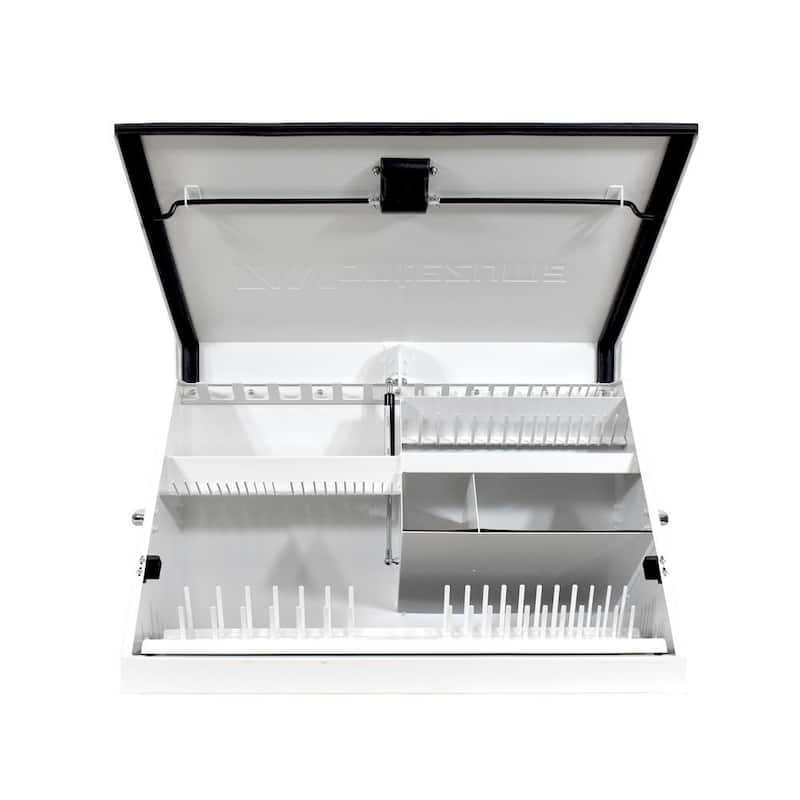 31 in. W x 16 in. D Portable White Triangle Top Tool Chest for Sockets, Wrenches and Screwdrivers